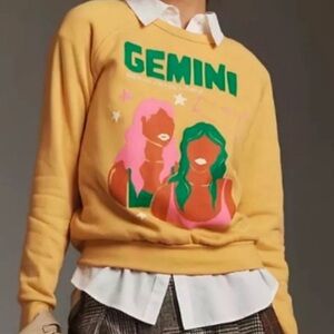 Midnight Rider Yellow Gemini Sweatshirt with Pink and Green Accents